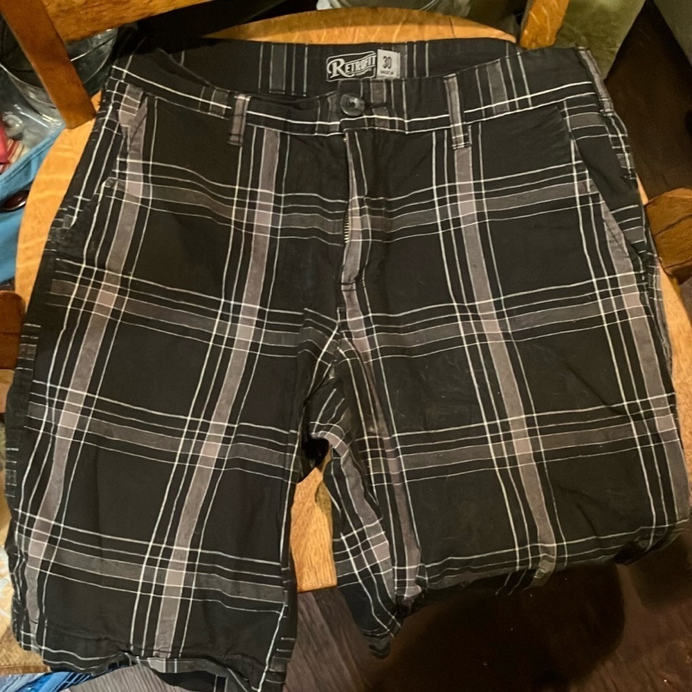 🌈 Retrofit 100% cotton plaid shorts waist 30